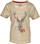 Trachten T-Shirt Jagdliebe beige mit Hirschmotiv - S