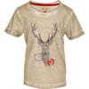 Trachten T-Shirt Jagdliebe beige mit Hirschmotiv - S