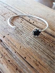 Trachtenarmband mit Blume - 50 schwarz