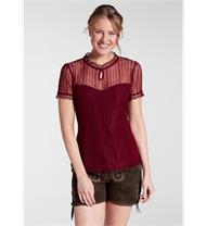 Trachtenbluse Nelly dunkelrot aus Spitze