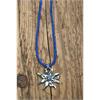 Trachtencollier mit dünner gedrehter Kordel und Edelweissanhänger - 43 royal