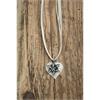 Trachtencollier mit Satin/Organzaband und Herz/Edelweissanhänger - 11 natur