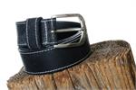 Trachtengurt schwarz aus Rindsleder - 80cm