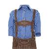 Trachtenhemd Regular Fit blau kariert - Gr.80