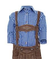 Trachtenhemd Regular Fit blau kariert