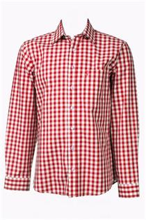 Trachtenhemd Regular Fit rot gross kariert - Gr. 39/40