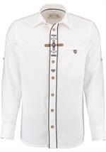 Trachtenhemd Slim Fit Langarm weiss - Gr.49/50