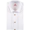 Trachtenhemd Slim Fit Langarm weiss mit Biesen - Gr.39/40
