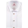 Trachtenhemd Slim Fit Langarm weiss mit Biesen - Gr.41/42