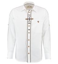 Trachtenhemd Slim Fit Langarm weiss