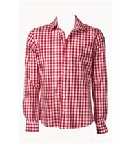 Trachtenhemd Slim Fit rot gross kariert