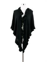 Trachtenponcho mit Rüschenborte - 35 schwarz