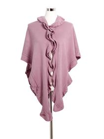 Trachtenponcho mit Rüschenborte - 36 amethyst Trachtenponcho mit Rüschenborte - 36 amethyst