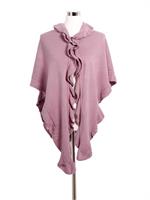 Trachtenponcho mit Rüschenborte - 36 amethyst