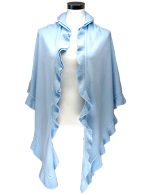 Trachtenponcho mit Rüschenborte - 38 himmel