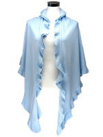 Trachtenponcho mit Rüschenborte - 38 himmel