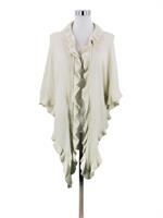 Trachtenponcho mit Rüschenborte - 40 natur