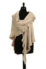 Trachtenponcho mit Rüschenborte - 51 beige