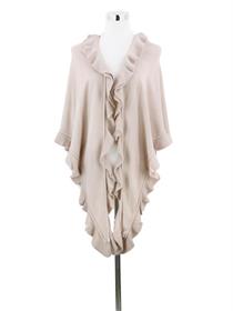Trachtenponcho mit Rüschenborte - 51 beige