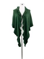 Trachtenponcho mit Rüschenborte - tanne