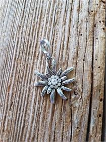 Trachtenschmuck Edelweissanhänger mit Swarovskisteinen - kristall