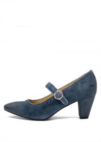 Trachtenschuh Pumps Lieselote blau - Gr.36
