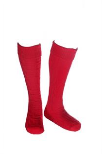 Trachtensocken lang in rot - Gr. 43-46