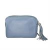 Zwillingsherz Handtasche mit Bommel - blau